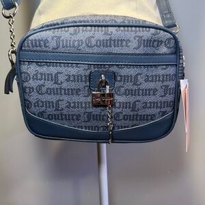 NWT! Juicy Couture Denim Leather Eastside Westside Camera Crossbody Bag